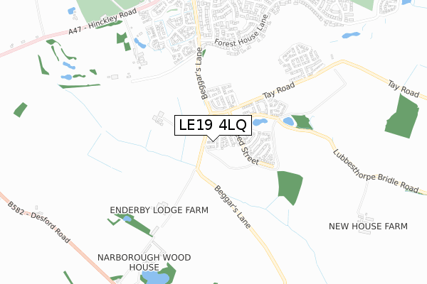 LE19 4LQ map - small scale - OS Open Zoomstack (Ordnance Survey)