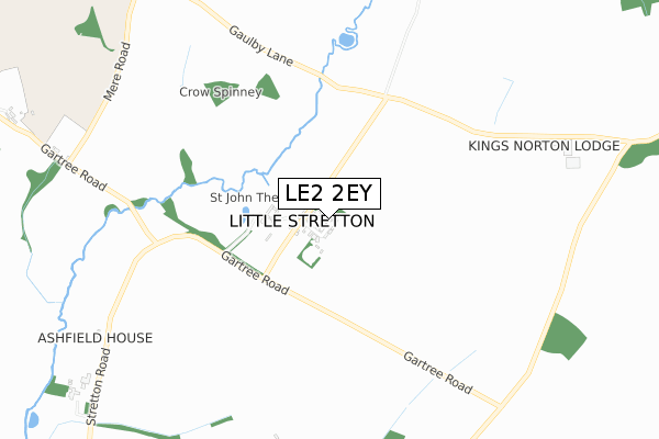 LE2 2EY map - small scale - OS Open Zoomstack (Ordnance Survey)