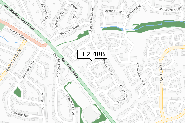 LE2 4RB map - large scale - OS Open Zoomstack (Ordnance Survey)