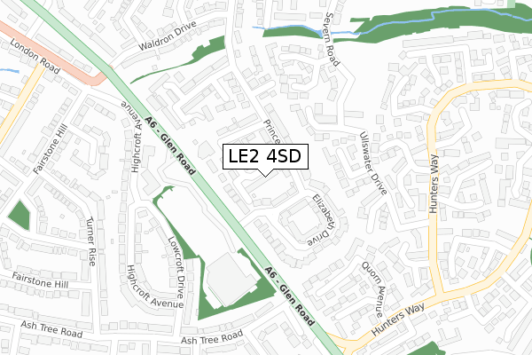 LE2 4SD map - large scale - OS Open Zoomstack (Ordnance Survey) LE2 4SD map - large scale - OS Open Zoomstack (Ordnance Survey)