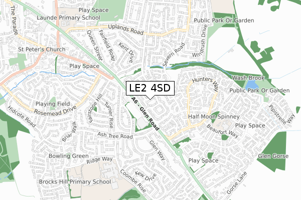 LE2 4SD map - small scale - OS Open Zoomstack (Ordnance Survey) LE2 4SD map - small scale - OS Open Zoomstack (Ordnance Survey)