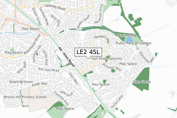 LE2 4SL map - small scale - OS Open Zoomstack (Ordnance Survey)