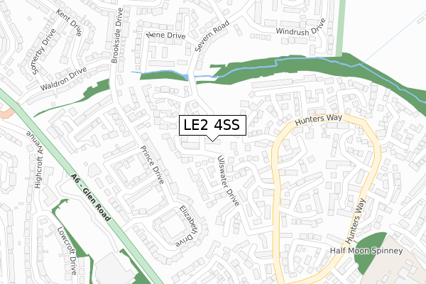 LE2 4SS map - large scale - OS Open Zoomstack (Ordnance Survey)