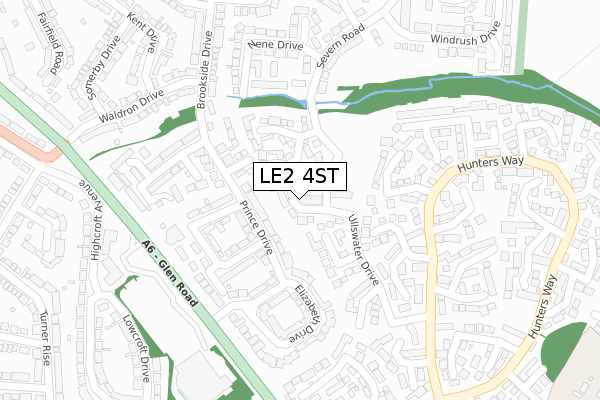 LE2 4ST map - large scale - OS Open Zoomstack (Ordnance Survey)