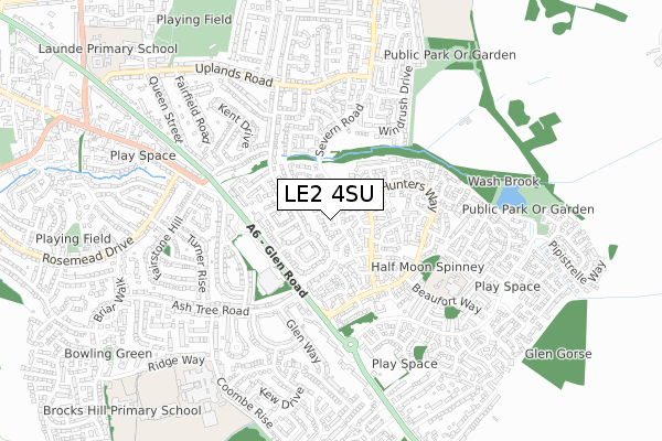 LE2 4SU map - small scale - OS Open Zoomstack (Ordnance Survey)