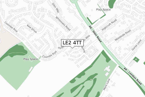 LE2 4TT map - large scale - OS Open Zoomstack (Ordnance Survey)