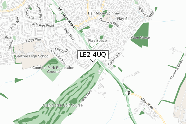 LE2 4UQ map - small scale - OS Open Zoomstack (Ordnance Survey)