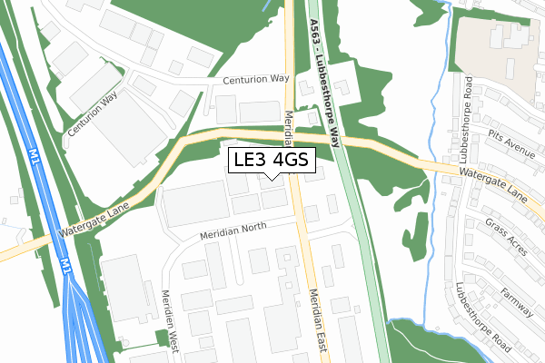 LE3 4GS map - large scale - OS Open Zoomstack (Ordnance Survey)