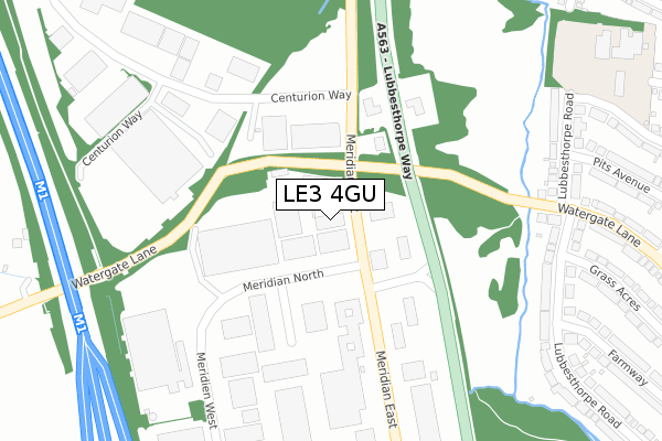 LE3 4GU map - large scale - OS Open Zoomstack (Ordnance Survey)