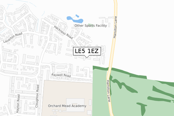 LE5 1EZ map - large scale - OS Open Zoomstack (Ordnance Survey) LE5 1EZ map - large scale - OS Open Zoomstack (Ordnance Survey)