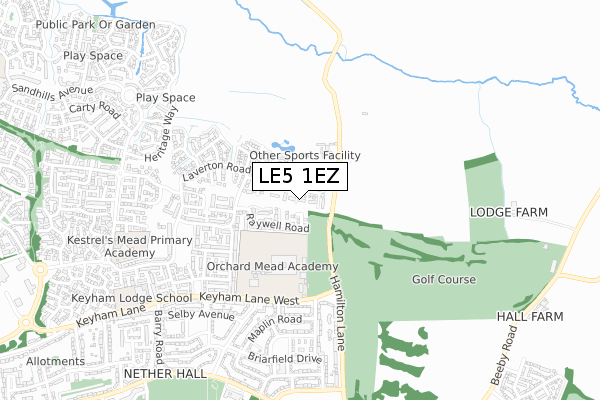 LE5 1EZ map - small scale - OS Open Zoomstack (Ordnance Survey) LE5 1EZ map - small scale - OS Open Zoomstack (Ordnance Survey)