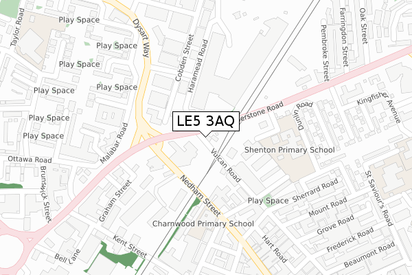 LE5 3AQ map - large scale - OS Open Zoomstack (Ordnance Survey)