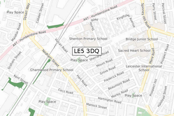 LE5 3DQ map - large scale - OS Open Zoomstack (Ordnance Survey)