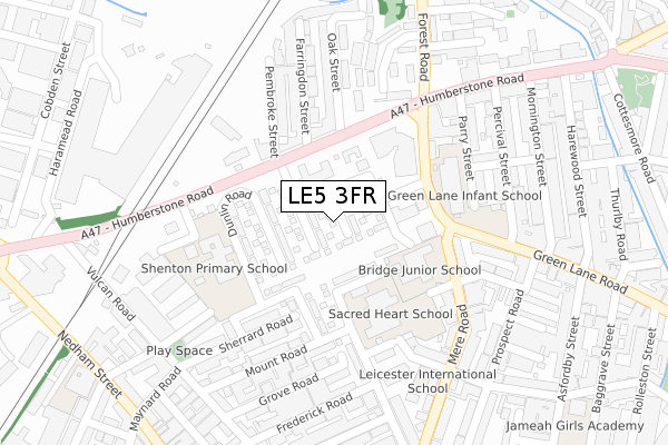 LE5 3FR map - large scale - OS Open Zoomstack (Ordnance Survey)
