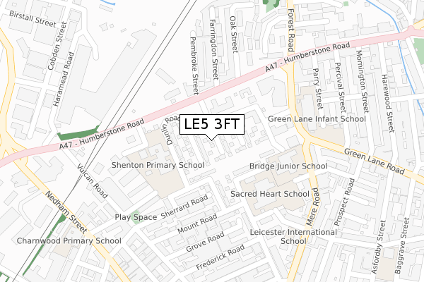 LE5 3FT map - large scale - OS Open Zoomstack (Ordnance Survey)