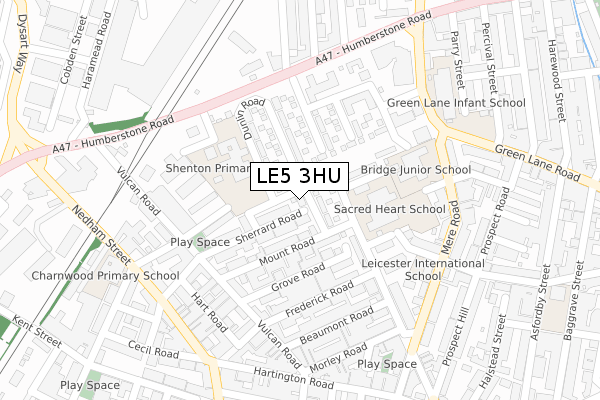 LE5 3HU map - large scale - OS Open Zoomstack (Ordnance Survey)