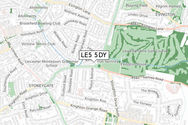 LE5 5DY map - small scale - OS Open Zoomstack (Ordnance Survey) LE5 5DY map - small scale - OS Open Zoomstack (Ordnance Survey)