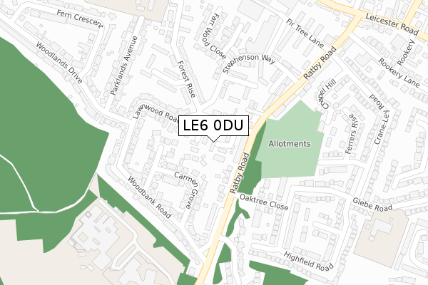 LE6 0DU map - large scale - OS Open Zoomstack (Ordnance Survey) LE6 0DU map - large scale - OS Open Zoomstack (Ordnance Survey)