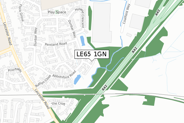 LE65 1GN map - large scale - OS Open Zoomstack (Ordnance Survey)