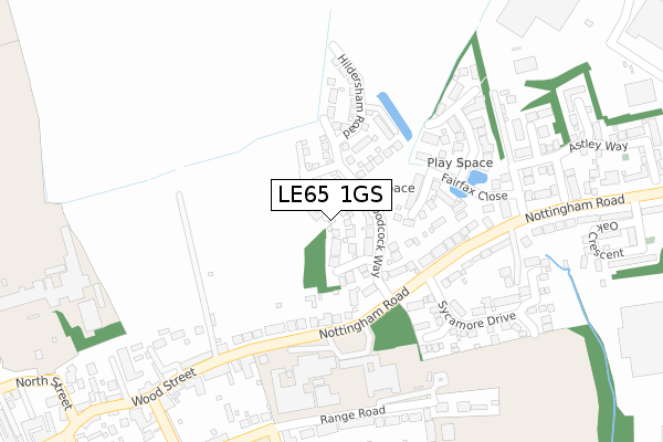 LE65 1GS map - large scale - OS Open Zoomstack (Ordnance Survey)