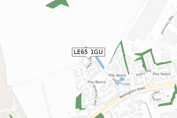 LE65 1GU map - large scale - OS Open Zoomstack (Ordnance Survey)