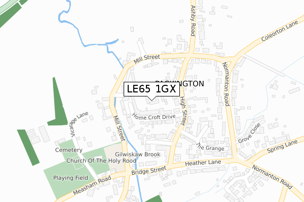 LE65 1GX map - large scale - OS Open Zoomstack (Ordnance Survey)