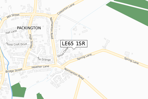 LE65 1SR map - large scale - OS Open Zoomstack (Ordnance Survey)