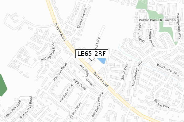 LE65 2RF map - large scale - OS Open Zoomstack (Ordnance Survey)