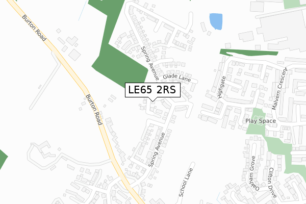 LE65 2RS map - large scale - OS Open Zoomstack (Ordnance Survey)