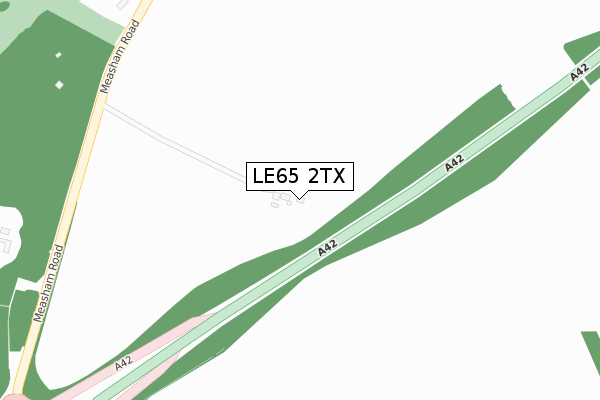 LE65 2TX map - large scale - OS Open Zoomstack (Ordnance Survey)