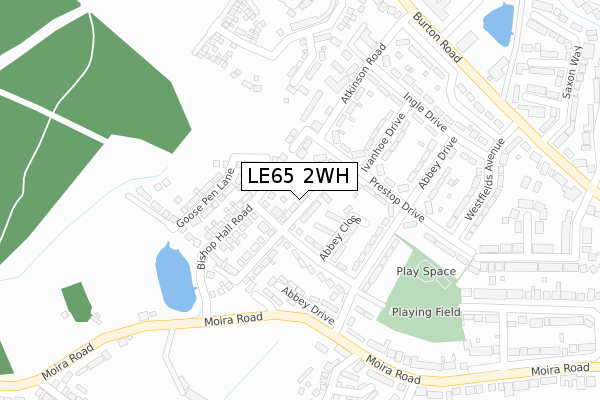 LE65 2WH map - large scale - OS Open Zoomstack (Ordnance Survey)