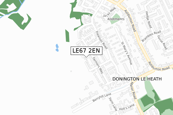 LE67 2EN map - large scale - OS Open Zoomstack (Ordnance Survey)