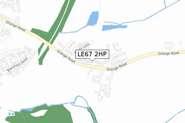 LE67 2HP map - large scale - OS Open Zoomstack (Ordnance Survey)