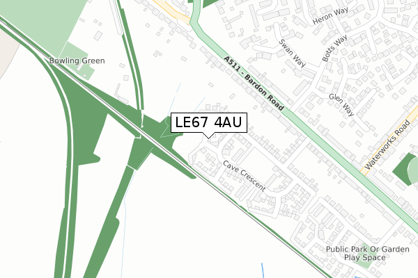 LE67 4AU map - large scale - OS Open Zoomstack (Ordnance Survey) LE67 4AU map - large scale - OS Open Zoomstack (Ordnance Survey)
