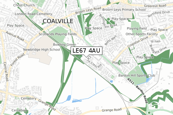 LE67 4AU map - small scale - OS Open Zoomstack (Ordnance Survey) LE67 4AU map - small scale - OS Open Zoomstack (Ordnance Survey)