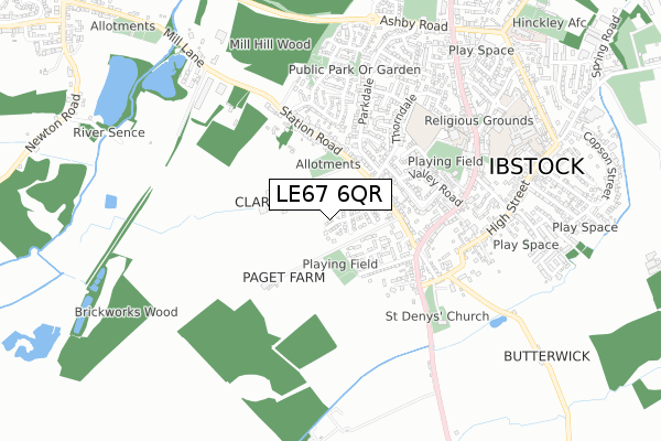 LE67 6QR map - small scale - OS Open Zoomstack (Ordnance Survey) LE67 6QR map - small scale - OS Open Zoomstack (Ordnance Survey)