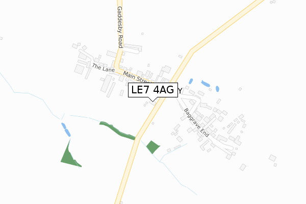 LE7 4AG map - large scale - OS Open Zoomstack (Ordnance Survey)