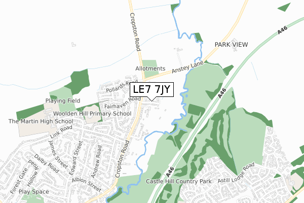 LE7 7JY map - small scale - OS Open Zoomstack (Ordnance Survey) LE7 7JY map - small scale - OS Open Zoomstack (Ordnance Survey)