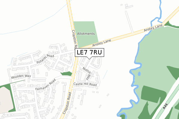 LE7 7RU map - large scale - OS Open Zoomstack (Ordnance Survey) LE7 7RU map - large scale - OS Open Zoomstack (Ordnance Survey)