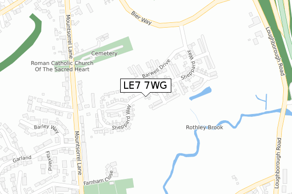 LE7 7WG map - large scale - OS Open Zoomstack (Ordnance Survey) LE7 7WG map - large scale - OS Open Zoomstack (Ordnance Survey)