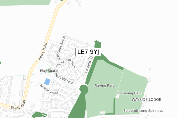 LE7 9YJ map - large scale - OS Open Zoomstack (Ordnance Survey) LE7 9YJ map - large scale - OS Open Zoomstack (Ordnance Survey)