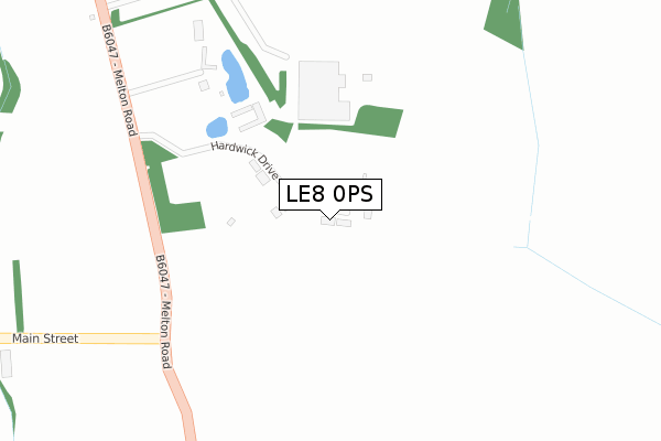 LE8 0PS map - large scale - OS Open Zoomstack (Ordnance Survey)