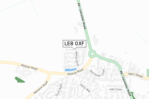 LE8 0XF map - large scale - OS Open Zoomstack (Ordnance Survey)