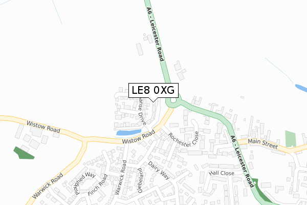 LE8 0XG map - large scale - OS Open Zoomstack (Ordnance Survey)