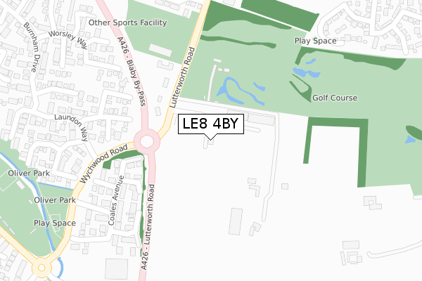 LE8 4BY map - large scale - OS Open Zoomstack (Ordnance Survey)