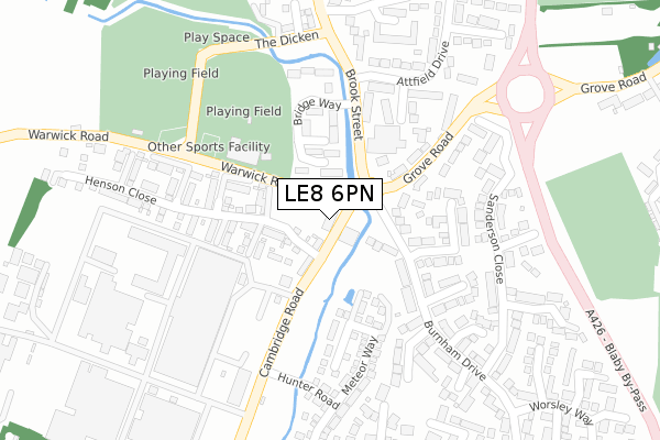 LE8 6PN map - large scale - OS Open Zoomstack (Ordnance Survey)