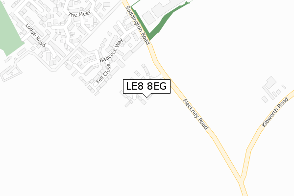 LE8 8EG map - large scale - OS Open Zoomstack (Ordnance Survey)