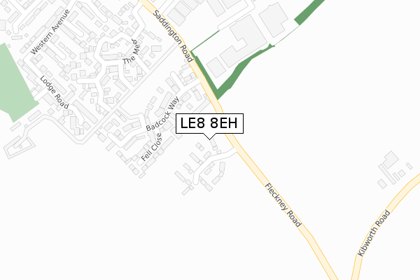 LE8 8EH map - large scale - OS Open Zoomstack (Ordnance Survey)