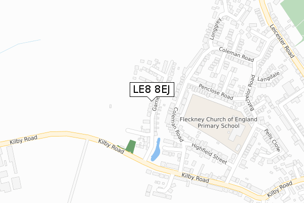 LE8 8EJ map - large scale - OS Open Zoomstack (Ordnance Survey)