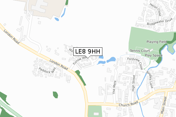 LE8 9HH map - large scale - OS Open Zoomstack (Ordnance Survey)